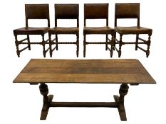 Traditional oak rectangular dining table