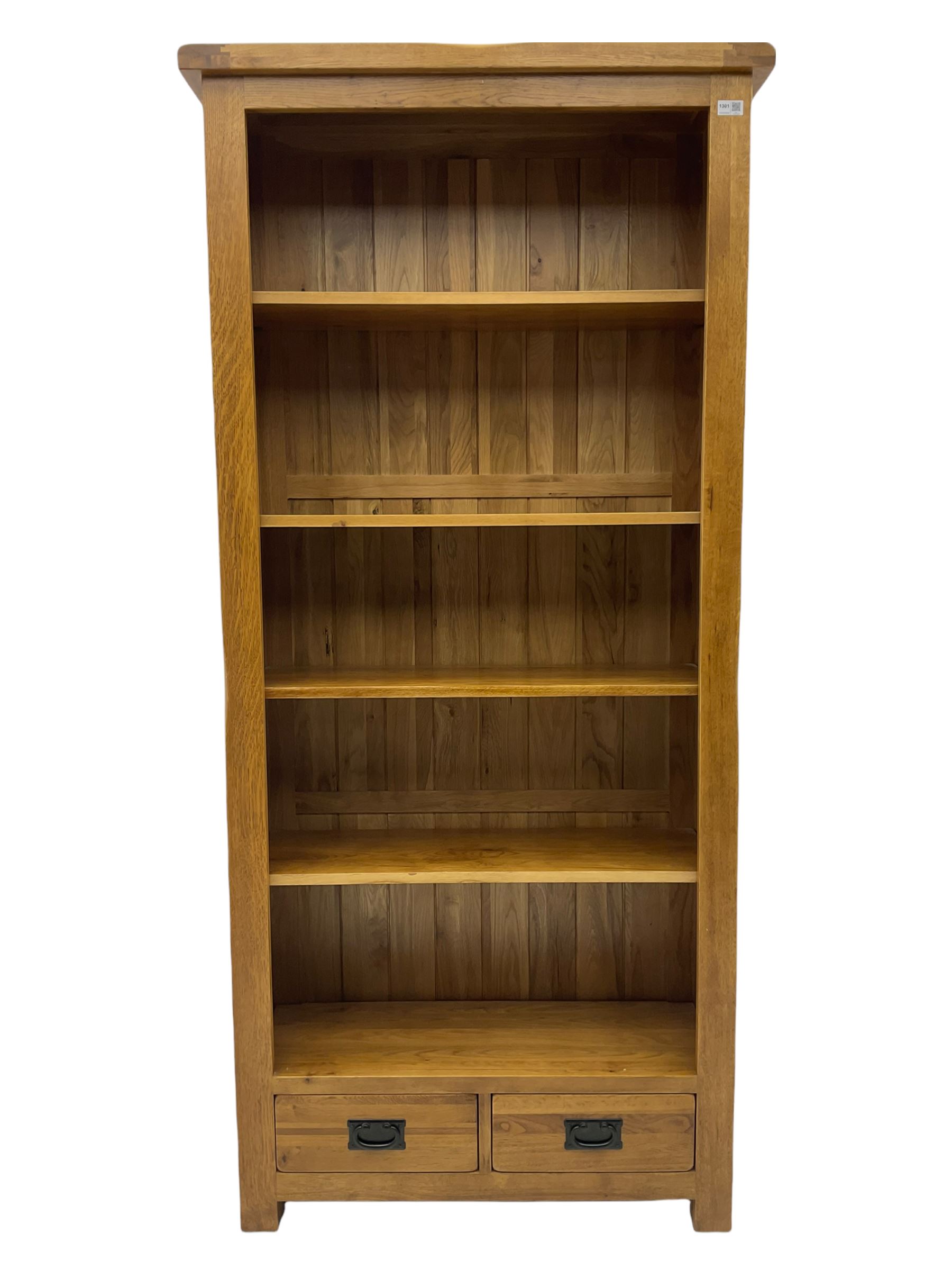 Light oak open bookcase