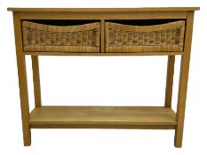 Ash two tier console table