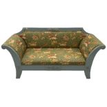 French empire style settee upholstered in 'Leighton' by Margarita Cushing floral fabric