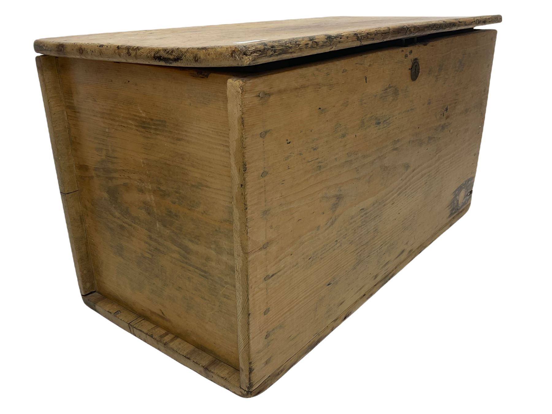 19th century pine blanket box - Image 4 of 8