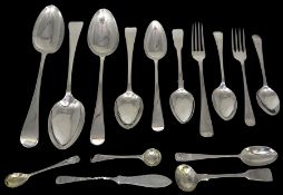 Group of assorted silver spoons