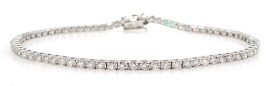 18ct white gold round brilliant cut diamond line bracelet