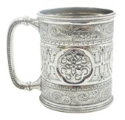 Victorian silver christening mug