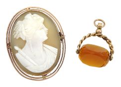 Early 20th century rose gold cameo brooch