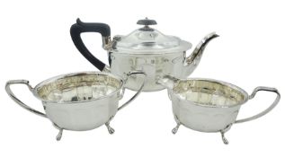 Mid 20th century silver three piece tea service