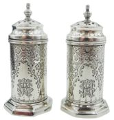 Pair of Victorian silver pepperettes