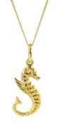 9ct gold seahorse pendant necklace