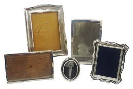 Five silver mounted photograph frames
