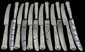Twelve modern silver handled Kings pattern table knives