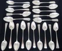 Set of six Georgian silver teaspoons
