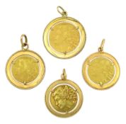 Four 18ct gold medallions