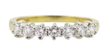 18ct gold seven stone round brilliant cut diamond half eternity ring