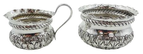 Late Victorian silver milk jug and open sucrier