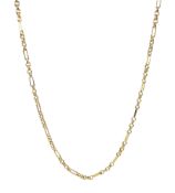 9ct gold rectangular and circular link necklace