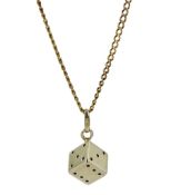18ct gold dice pendant necklace