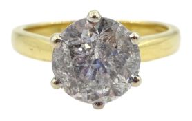 Gold single stone round brilliant cut diamond ring
