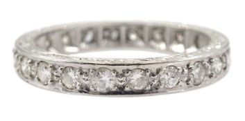 Mid 20th century white gold round diamond full eternity ring