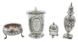 Early 20th century silver christening cup