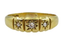 Victorian 18ct gold gypsy set three stone diamond ring