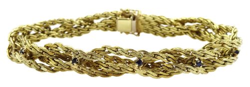 14ct gold four strand crossover bracelet