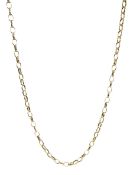 9ct gold oval belcher link necklace