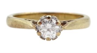 Gold single stone round brilliant cut diamond ring