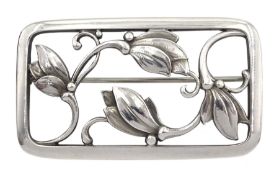 Georg Jensen silver floral brooch No. 295