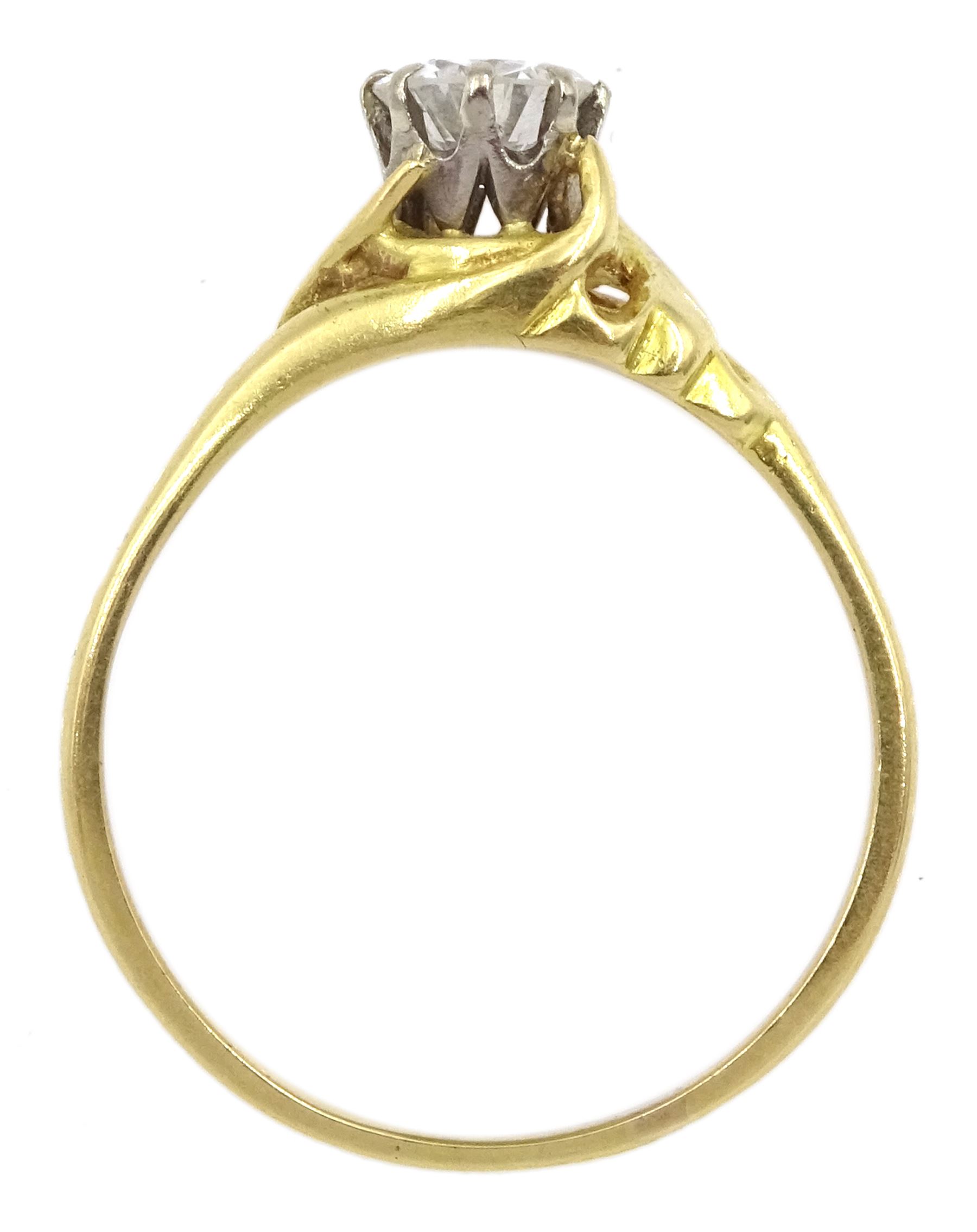 Gold single stone round brilliant cut diamond ring - Image 4 of 4