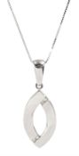 9ct white gold diamond pendant necklace