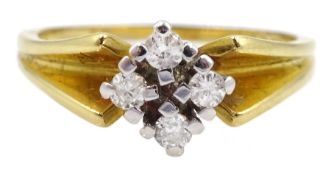 18ct gold four stone round brilliant cut diamond cluster ring