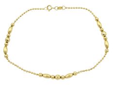 18ct gold bead link bracelet