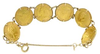 Gold full sovereign bracelet