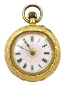 Early 20th century Swiss 18ct gold ladies cylinder fob watch