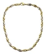 9ct white and yellow gold fancy interlinking oval chain necklace