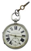 Victorian silver open face fusee lever pocket watch by E. Wise