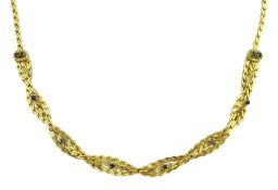 14ct gold three strand crossover necklace