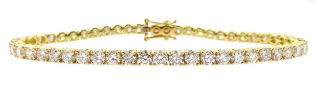 18ct gold round brilliant cut diamond line bracelet