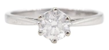 18ct white gold single stone round brilliant cut diamond ring