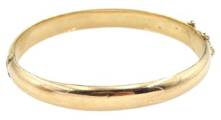 Early 20th century 14ct rose gold hinged bangle