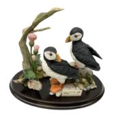 Country Artists figure group Puffin Pair with Thistles model number 02536 L19cm