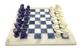 Polished hardstone chess board