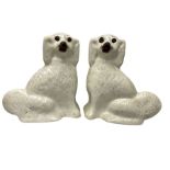 Pair of Staffordshire style dogs with glass inset eyes