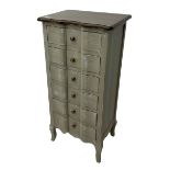 French style painted six drawer chest