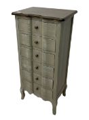 French style painted six drawer chest