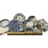 Quantity of Victorian and later blue and white ceramics