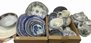 Quantity of Victorian and later blue and white ceramics