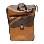 Large leather bag in orange and brown colourway
