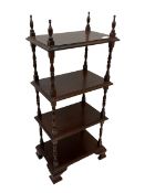Mahogany four tier whatnot stand