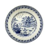 Late 18th/early 19th century Chinese blue and white export plate of circular form